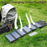 800W 6 Fold Portable Solar Panel 20Wh USB 5V DC Charger Full Time Power Mobile Supply For Outdoor Camping Hiking Emergency