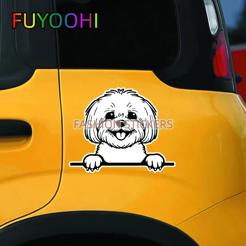 FUYOOHI Fashion Stickers Peeking Dogs Car Vinyl Sticker Animals Cute Decoration Car Decals