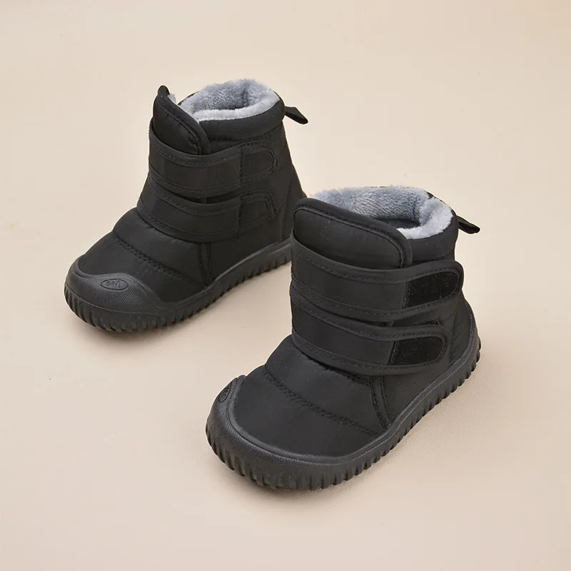 

Children Winter Korean Version Versatile Add Velvet Snow Boots Boys Casual Soft Soled Cotton Boots Girls Watertight Velcro
