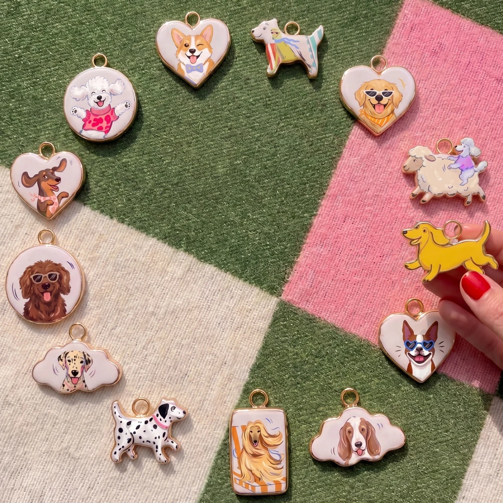 316 Edelstahl Wasserdicht Farberhaltend Niedlicher Schafhund-Hut DIY Anhänger Charms für Schmuck – Detail 2
