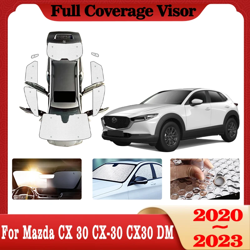 

Full Covers Sunshades For Mazda CX 30 2022 Accessories CX-30 CX30 DM 2020 2021 2022 2023 Covers Sun Visor Protection Accessories