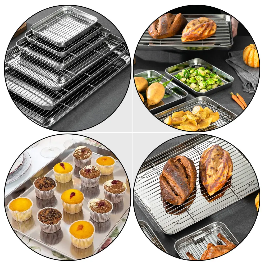 

1 комплект, 1 комплект, противень из нержавеющей стали, сливная стойка, пищевая многофункциональная сковорода большой емкости, курица, мясо, рыба