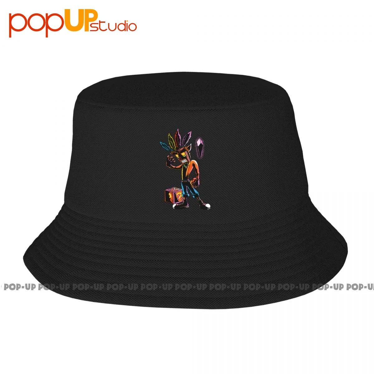 Crash Bandicoot Aku Aku Mask Bucket Hat Fisherman Cap