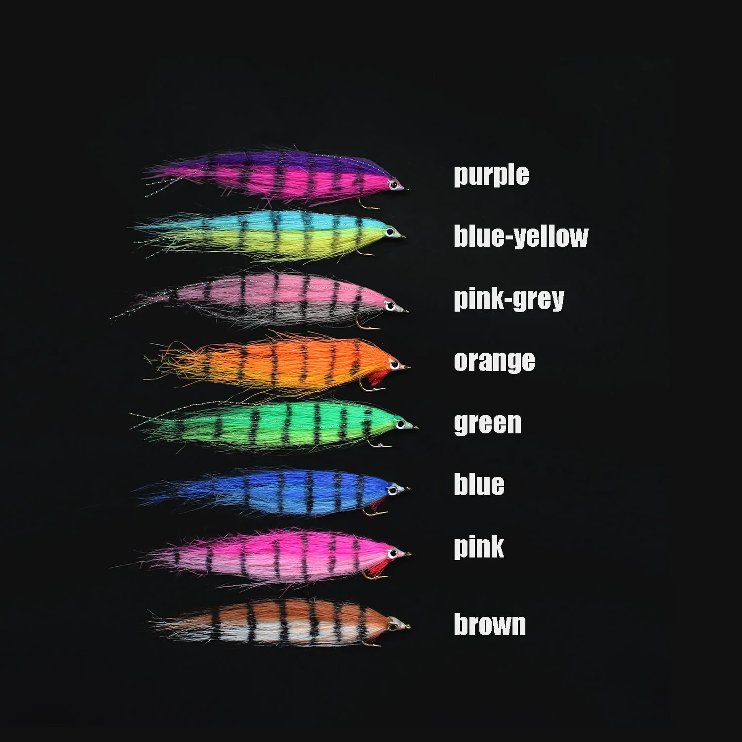Tigofly 16 pcs 8 Barred Colors 12cm Minnow Fry Salmon Trout Sea Bass Steelhead Zebra Minnow Fly Fishing Flies Lures