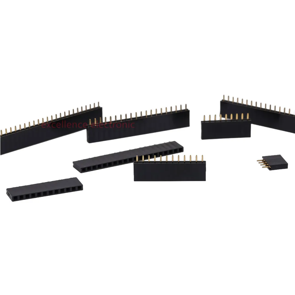 155 adet/kutu 2.54mm Tek Sıralı Pin Soket Dişi Başlık Konnektörü 2/3/4/5/6/7/8/9/10/12/20/40pin PCB kartı Kombinasyonu Kiti