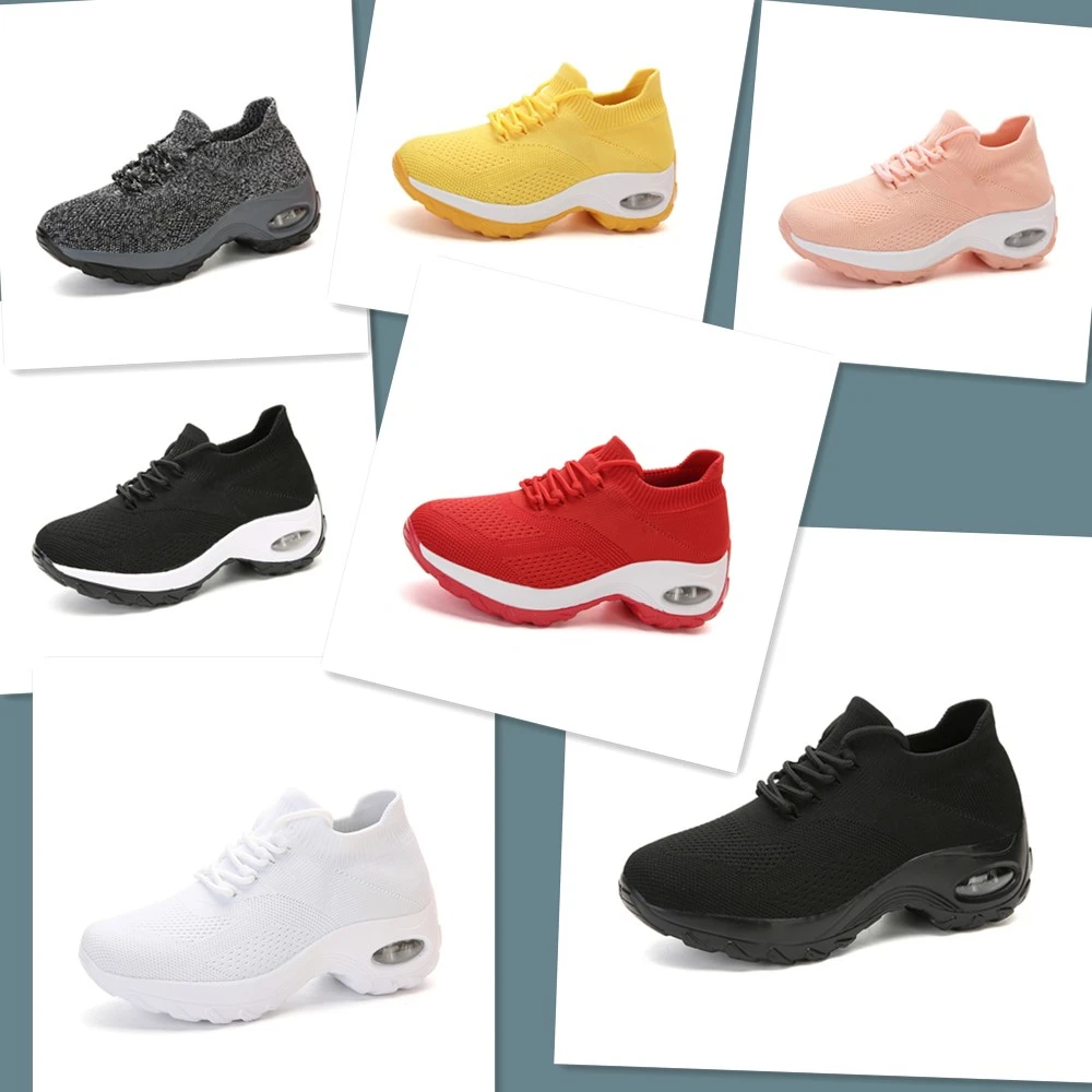 

Women Tennis Shoes Breathable Mesh Height-increasing Slip-on Female Sock Footwear Outdoor Women Sneakers Thick Bottom Platforms