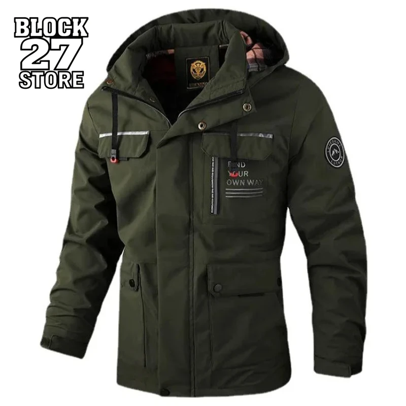 

Мужская куртка, уличная зимняя ветровка с капюшоном, водонепроницаемая куртка из мягкой оболочки, теплая уличная повседневная спортивная куртка на флисовой подкладке, новая мода