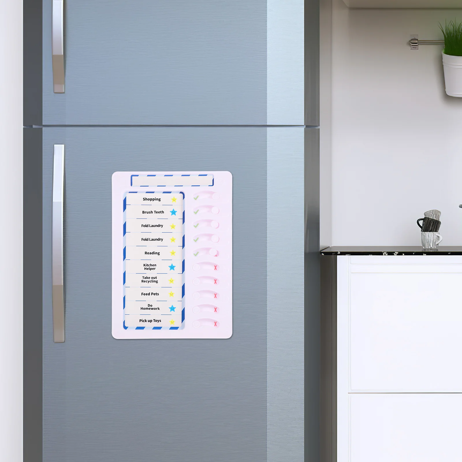 Chore Chart Multi-Functional Erasable Self-Discipline Tracker Refrigerator Whiteboard Household Reminder Chart