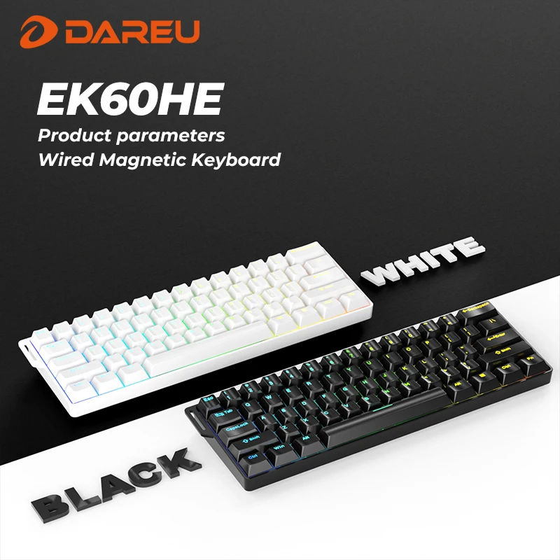 DAREU Wired Mechanical Gaming Keyboard, Magnetic 8Khz Polling Rate,Rapid Trigger, 0.01mm Accuracy, RGB Backlight ABS Keycaps