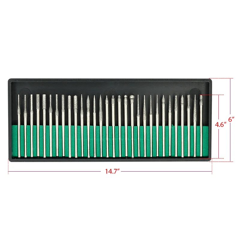 30 Stuks Tandheelkundige Burs Polijstkop Gesinterde Diamant Kit Diamant Lage Snelheid Burs Set Lab Schurende Materiaal Gereedschap