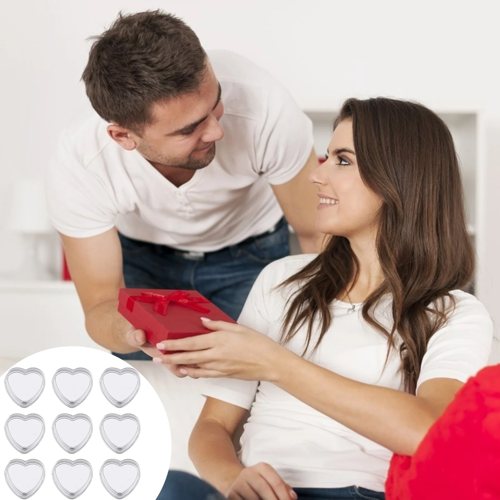 

100 Pcs Storage Jar Heart Cream Makeup Container Mini Jewelry Case for Travel Sample