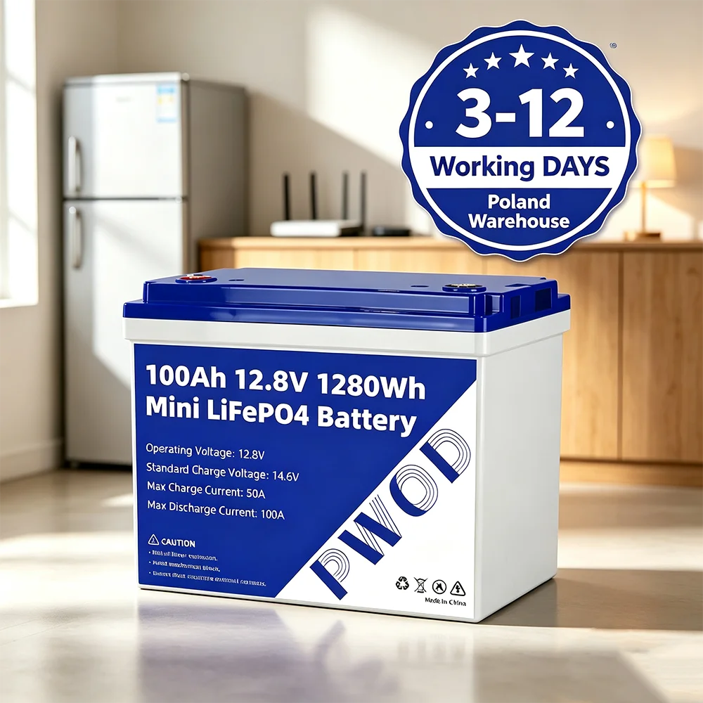 Batteria Lifepo4 12V 100Ah 1280Wh con BMS 100A integrato, Gruppo BCI 24, oltre 6000 cicli, batteria a ciclo profondo per pannelli solari, camper, barche, uso domestico, accumulo di energia off-grid,