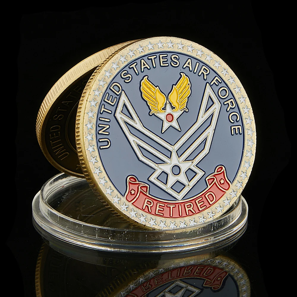 USA Air Force Retired Above All Integrity Service Excellence Bronze Military Challenge Force Coin
