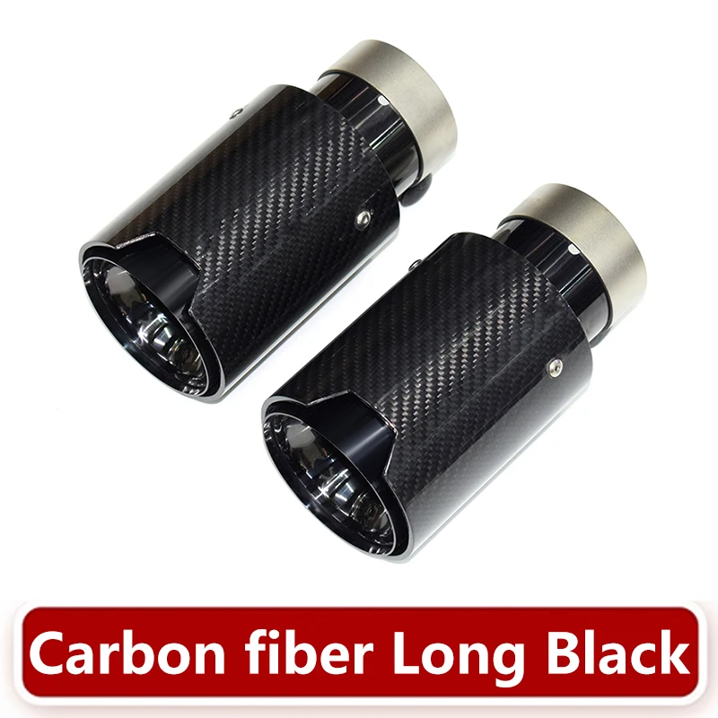 1pc for BMW car exhaust pipe upgrade exhaust pipe universal carbon fiber M logo stainless steel black muffler tip