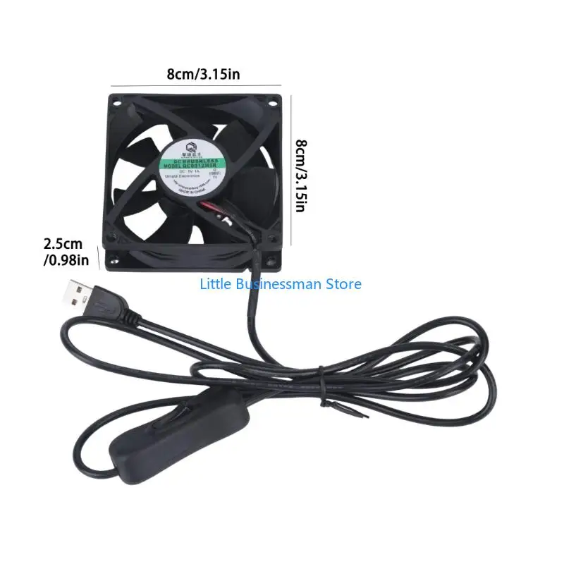 Router-Kühl-USB-Lüfter 80 mm 8025-Lüfter mit Kabelsteuerung und gleichmäßigem Luftstrom M76A – Detail 6