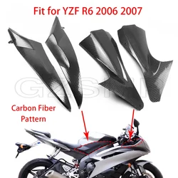 Motorcycle Carbon Fiber Pattern Gas Tank Side Panel Air Duct Side Cover Fairing Fit for Yamaha YZF-R6 YZF R6 2006 2007 06 07