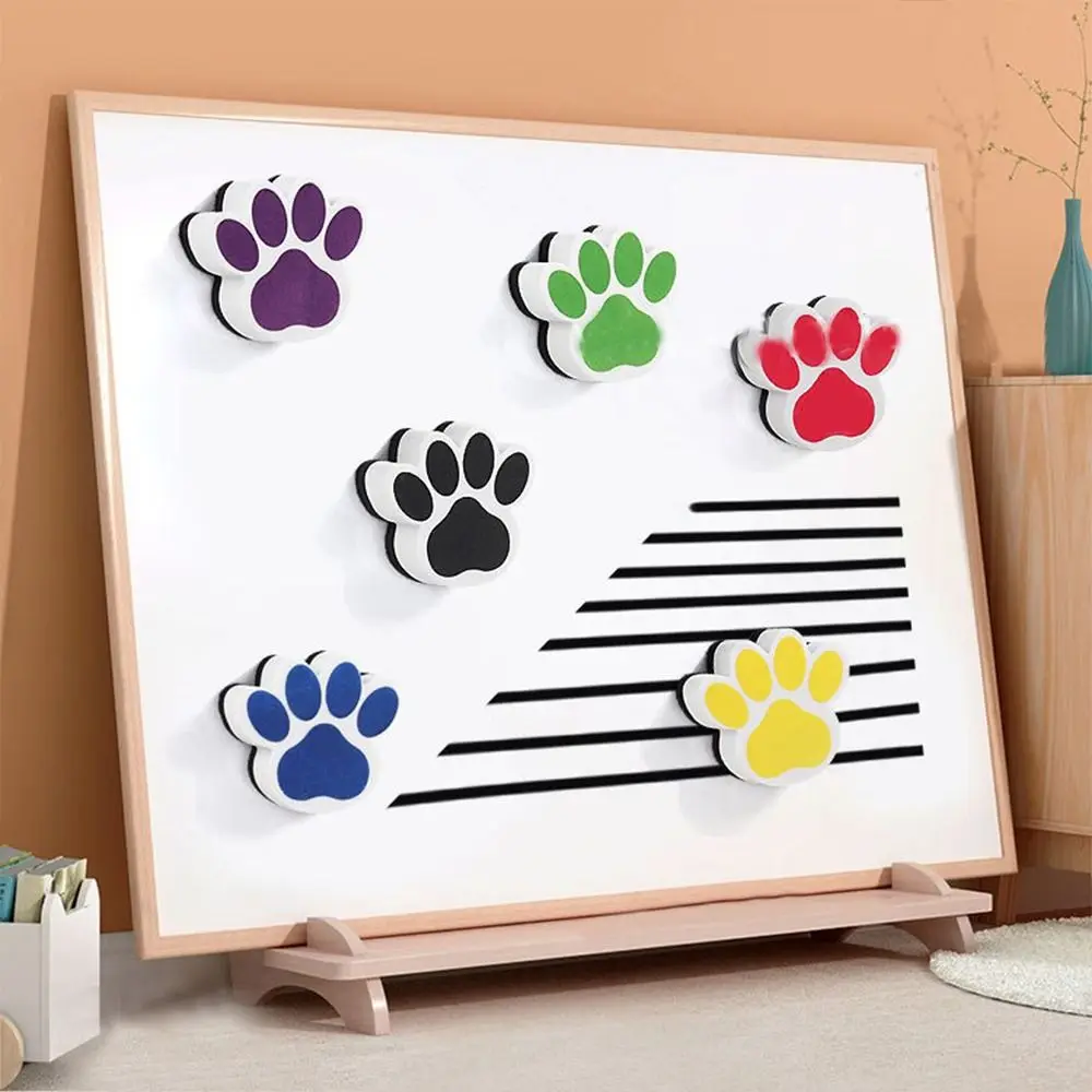 Cat's Paw Shape Felt Cloth Adsorbable Office Accessories Magnetic Whiteboard Erasers White Board Cleaner School Office Supplies