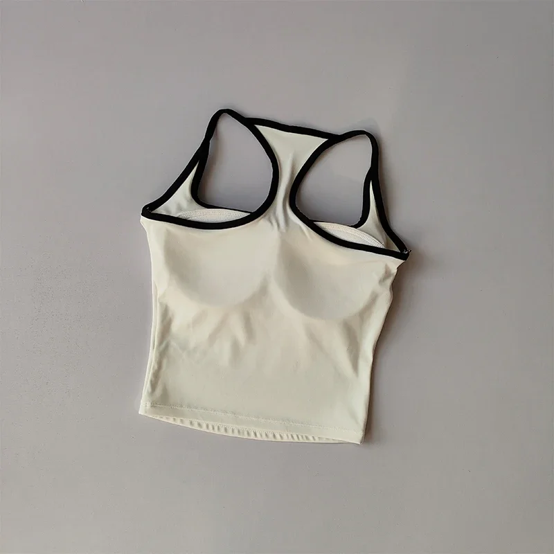 Integrierter stoßfester, farbblockierender I-Rücken, schöner, schnelltrocknender, vielseitiger Pilates-Yoga-Top, Fitness-BH, Damen-Sporttop – Detail 4