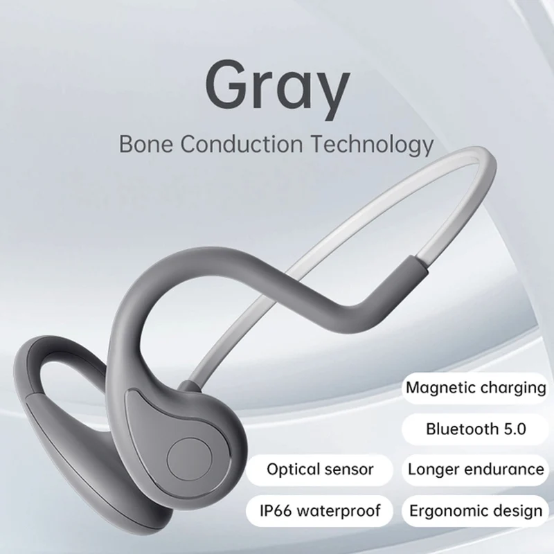 

True Bone Conduction Headphone Not In-ear Bluetooth Wireless Earphone painless Long Standby Sports Stereo headset for Sony