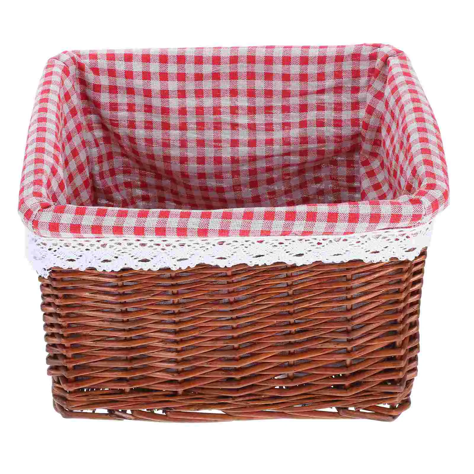 

Storage Basket Woven Baskets Cube Bin Rattan Wicker for Small Willow Large Picnic