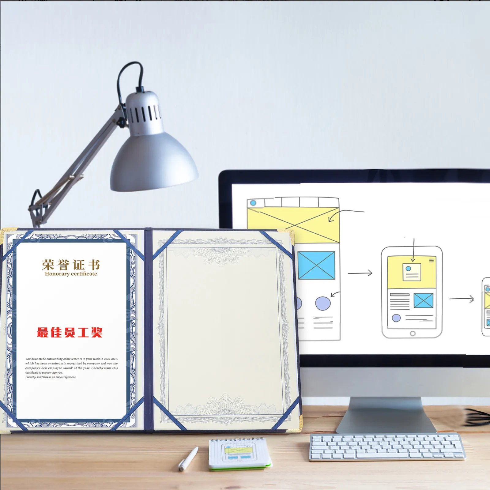 

Папка для диплома формата А3 из ПУ, обложка для сертификата, защитный чехол для наград