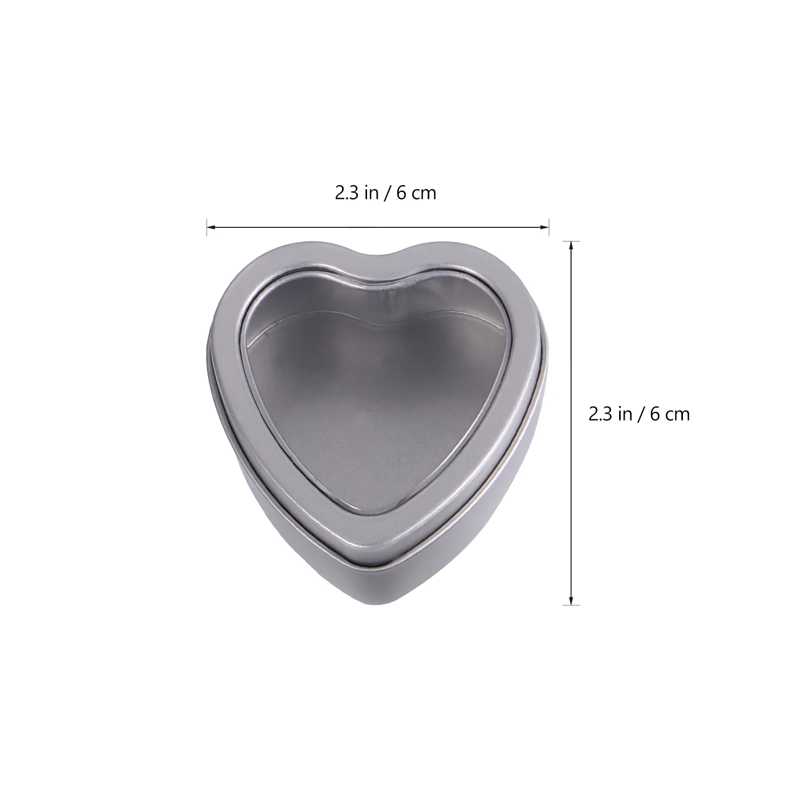 12 Pcs Candy Tin with Transparent Window Heart Shaped Metal Delicate Case Empty Jars