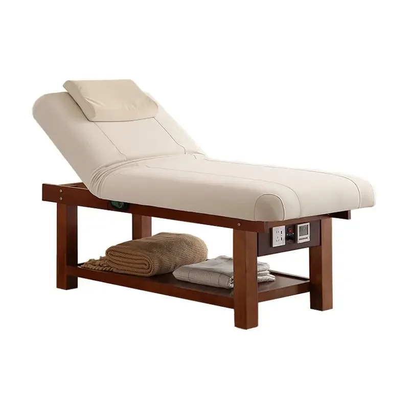 Solid wood electric tattoo massage bed massage bed