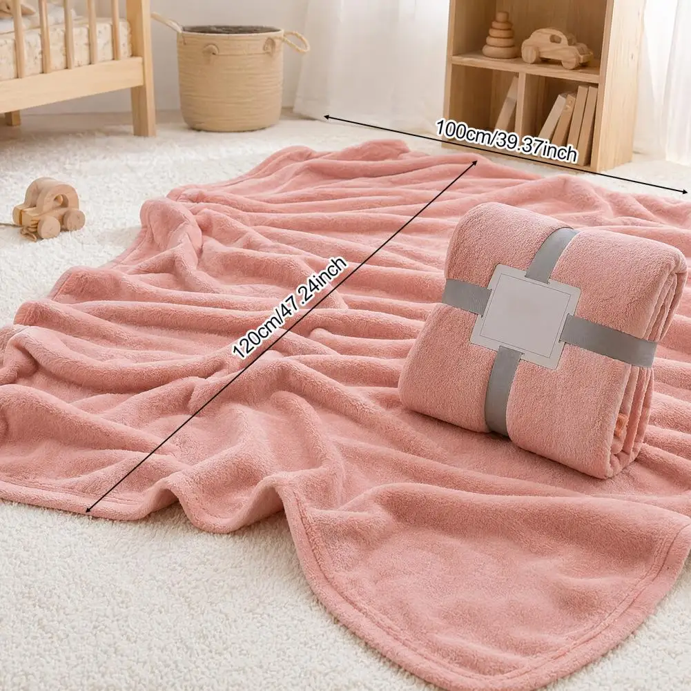 

Simple Texture Nap Blanket,Foldable Milk Velvet Warm Blanket, European Solid Color Soft Shawl Wrap for Office And Travel