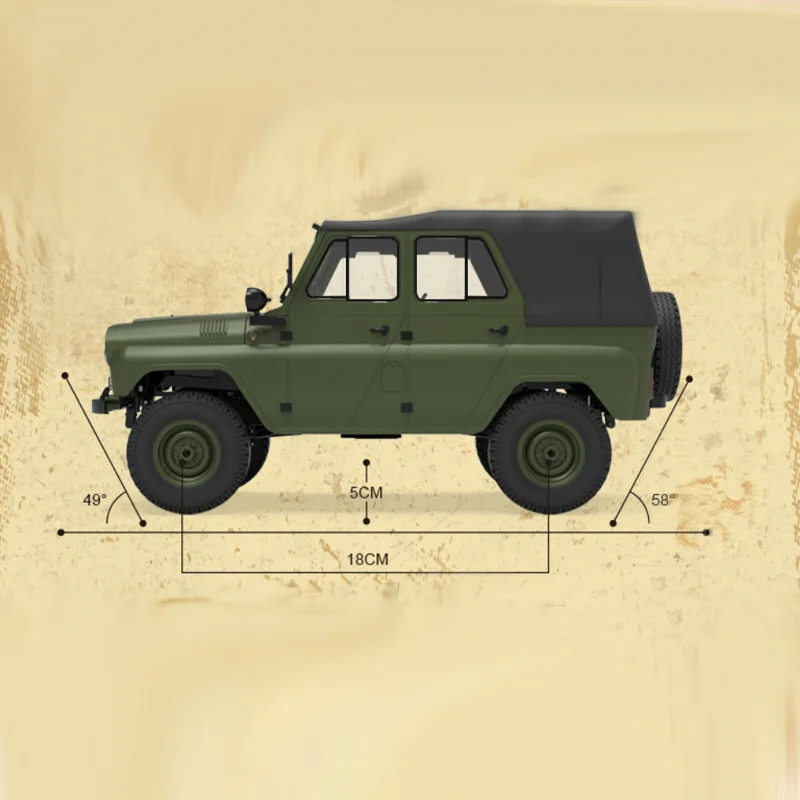 1:12 WPL UAZ-469 RC Auto 10 km/u Hoge Simulatie 4WD Hoge Snelheid Multi Terrain Klimmodel RC Auto Kinderen Kerstcadeau