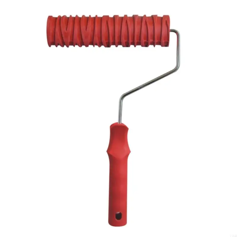 7-in Embossed Paint Roller Practical Grain Pattern Rubber Roller Wall Painting Decoration Tools for DIY Texture Painting U4LB