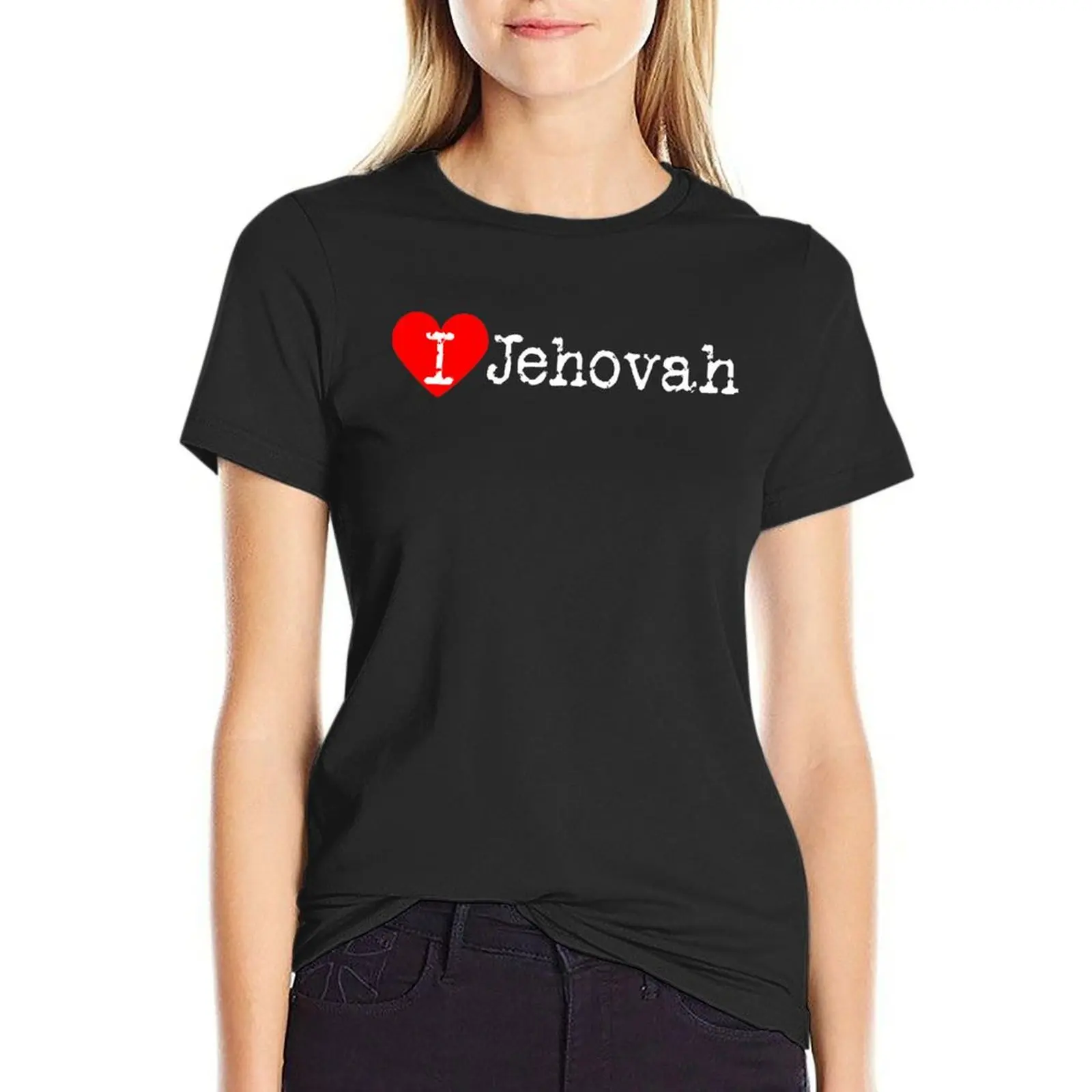 I Heart Jehovah | Love Jehovah T-Shirt oversized plus size tops korean fashion Women's summer blouses 2024