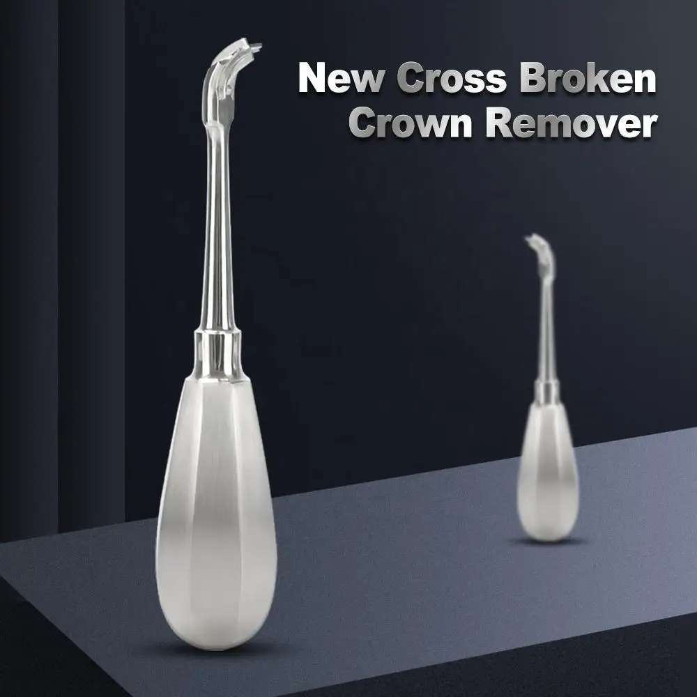 1Pcs Dental Crown Spreader Drill Dental Restoration Metal Handle Non-Slip Dental Root Elevator Forcep Cross Broken Crown Remover