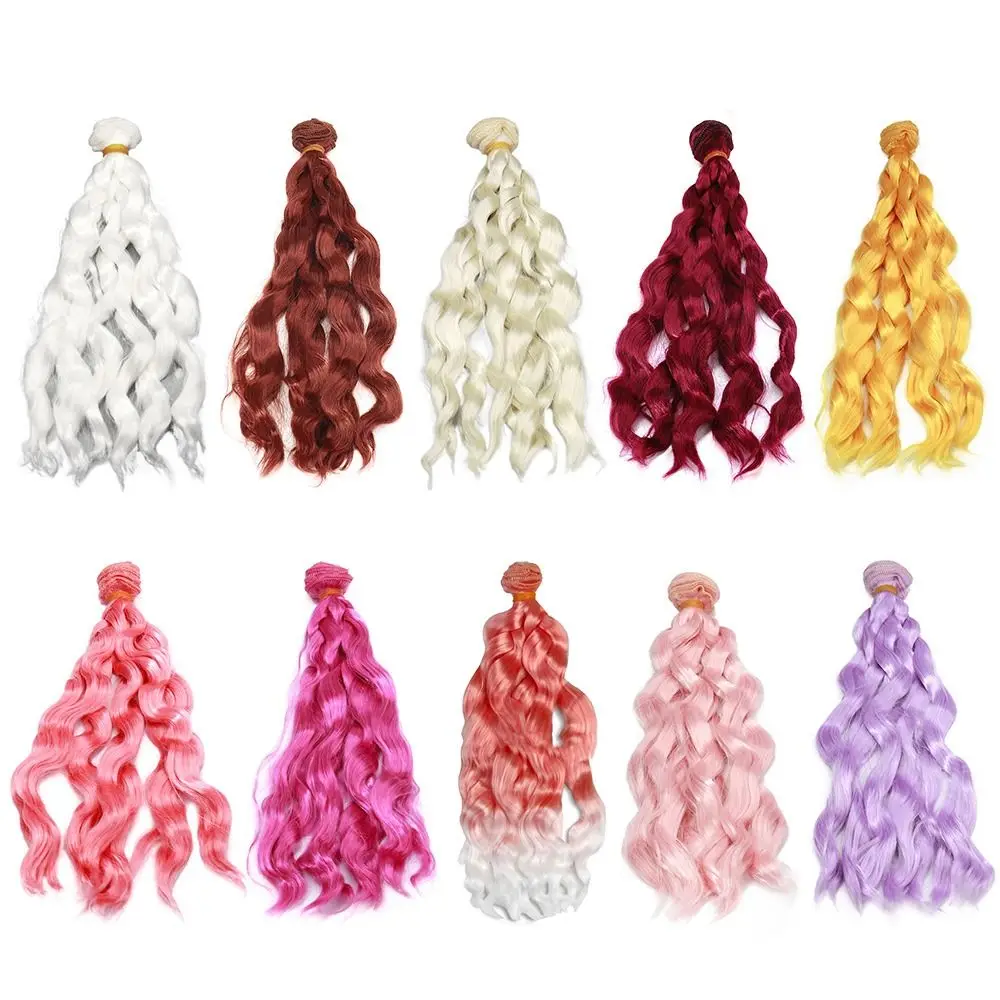 1M*20CM Doll Hair Milk Silk Imitation Wool High-temperature Wire Wave Curly Hair For 1/3 1/4 1/6 1/12 Dolls Wigs Accessories