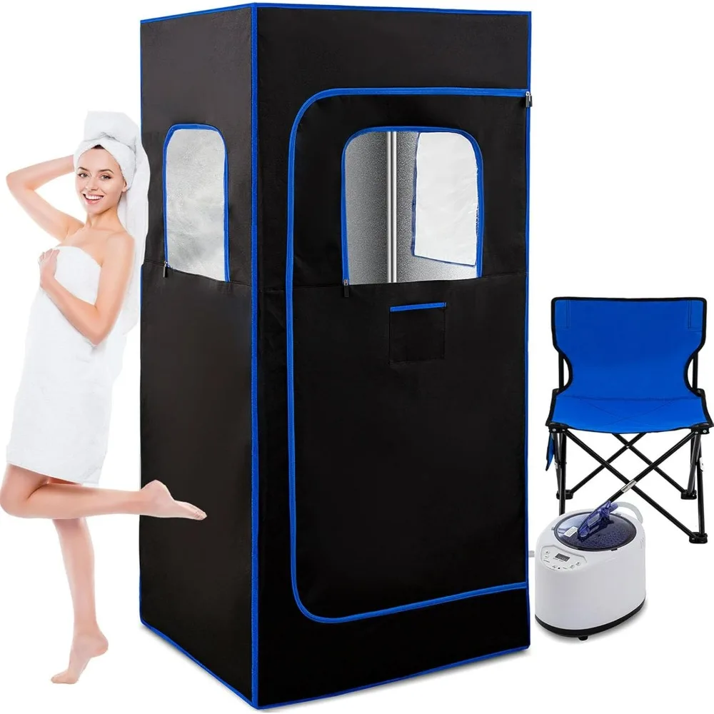 Sauna Box, Portable Sauna for Home, Personal Steam Sauna with Steamer, 99 Minute Smart Timer, 9 Level, Remote Control, Personal