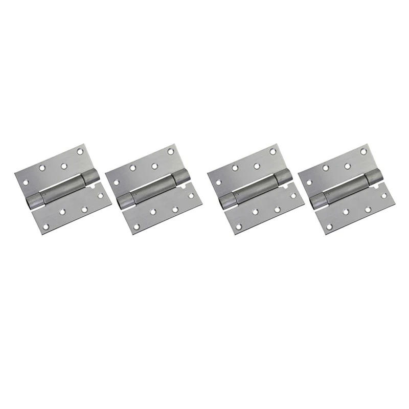 Self Closing Door Hinge, 6 Pack 4 Inch Heavy Duty Square Stainless Steel Mortise Spring Automatic Closer Hinge Hardware