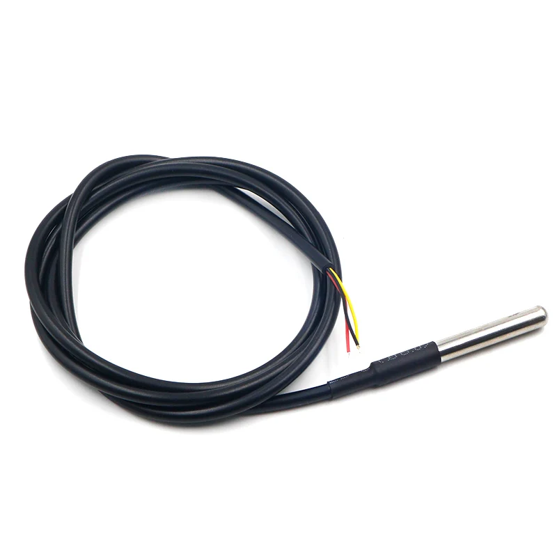 DS18B20 digital temperature sensor Probe Water temperature detection wire Stainless steel package waterproof type 1 m 2 m