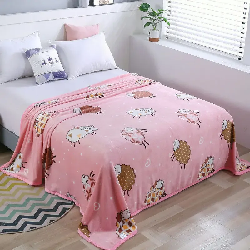Winter Air-conditioning Blanket Thickened Flannel Blanket Single Quilt Black and White Zebra Pattern Sheet Sofa Cushion Blanket