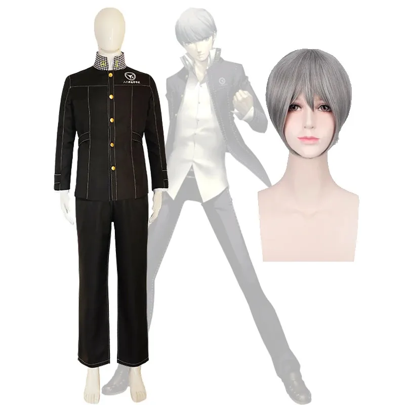 aa69P4 Narukami Yu شعر مستعار تأثيري أو الزي الرسمي شخصية 4 ازياء Asakawa Hayato الزي المدرسي ملابس الهالوين أنيمي