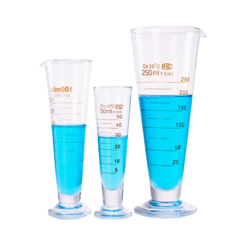 Glass Triangular With Scale Measuring Cup 5 10 20 25 50 100 250 500 1000 2000ml Laboratory Glassware