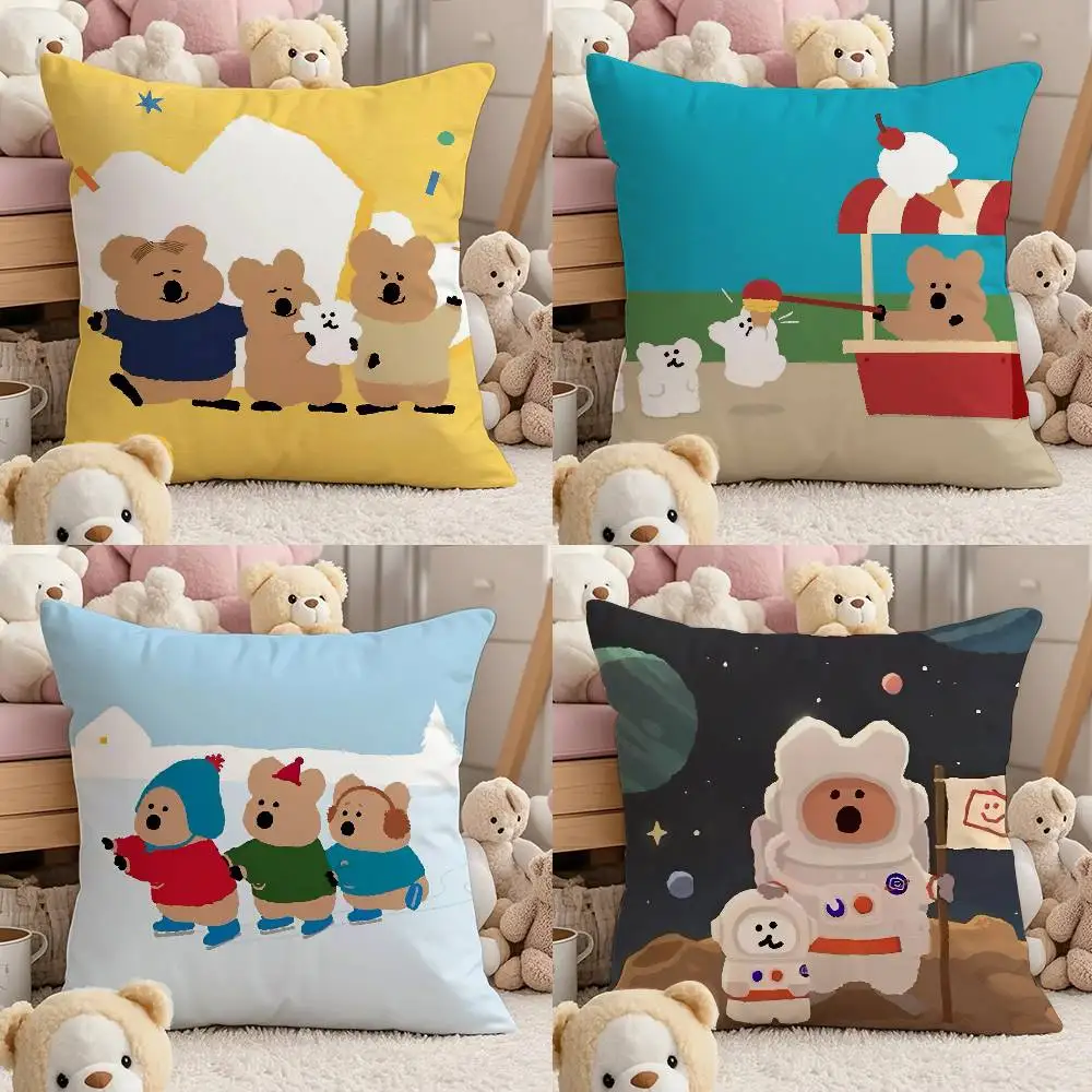 

K-Korean stationery D-Dinotaeng Anime Pillow Case Comfort Sofa Bed Silky elegant Invisible zipper Custom Decorative cushion cove