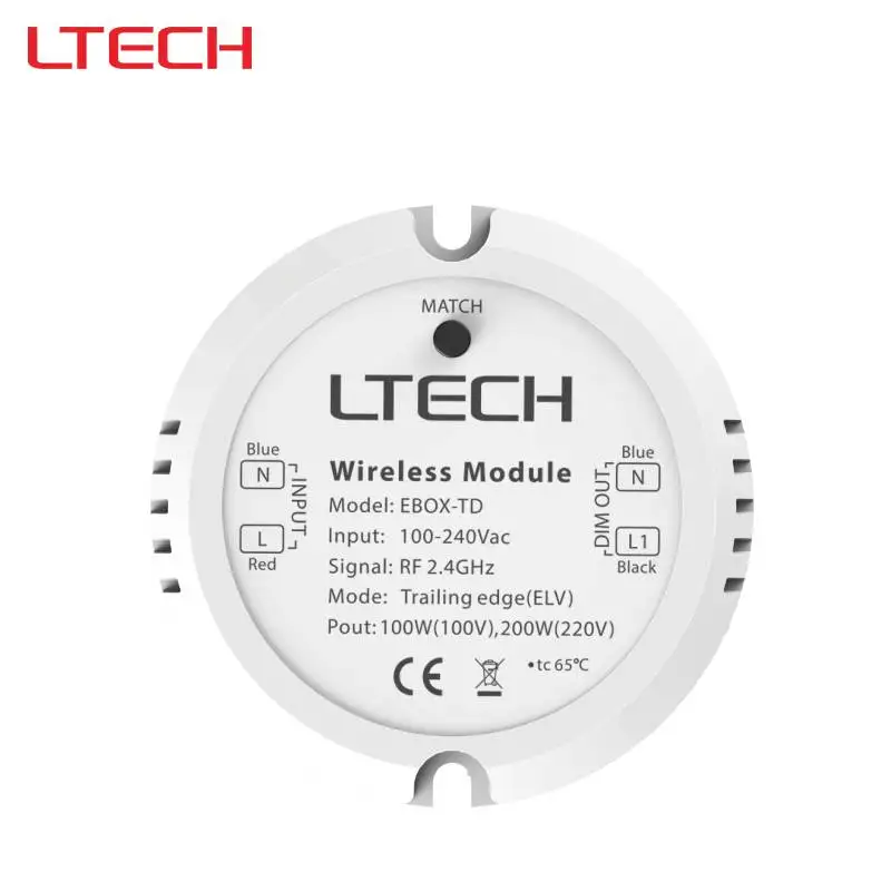 LED RF Wireless Communication Module Converting to Triac Dimming Signal, 100 240 VAC, Falling-edge Dimming (EV) EBOX-TD