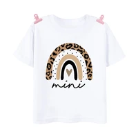 Mama Mimi Leopard Heart Print Family Matching Clothes Mother & Daughter Short Sleeve Outfit Shirt Fashion Mom Girl T-shirt Tops 4