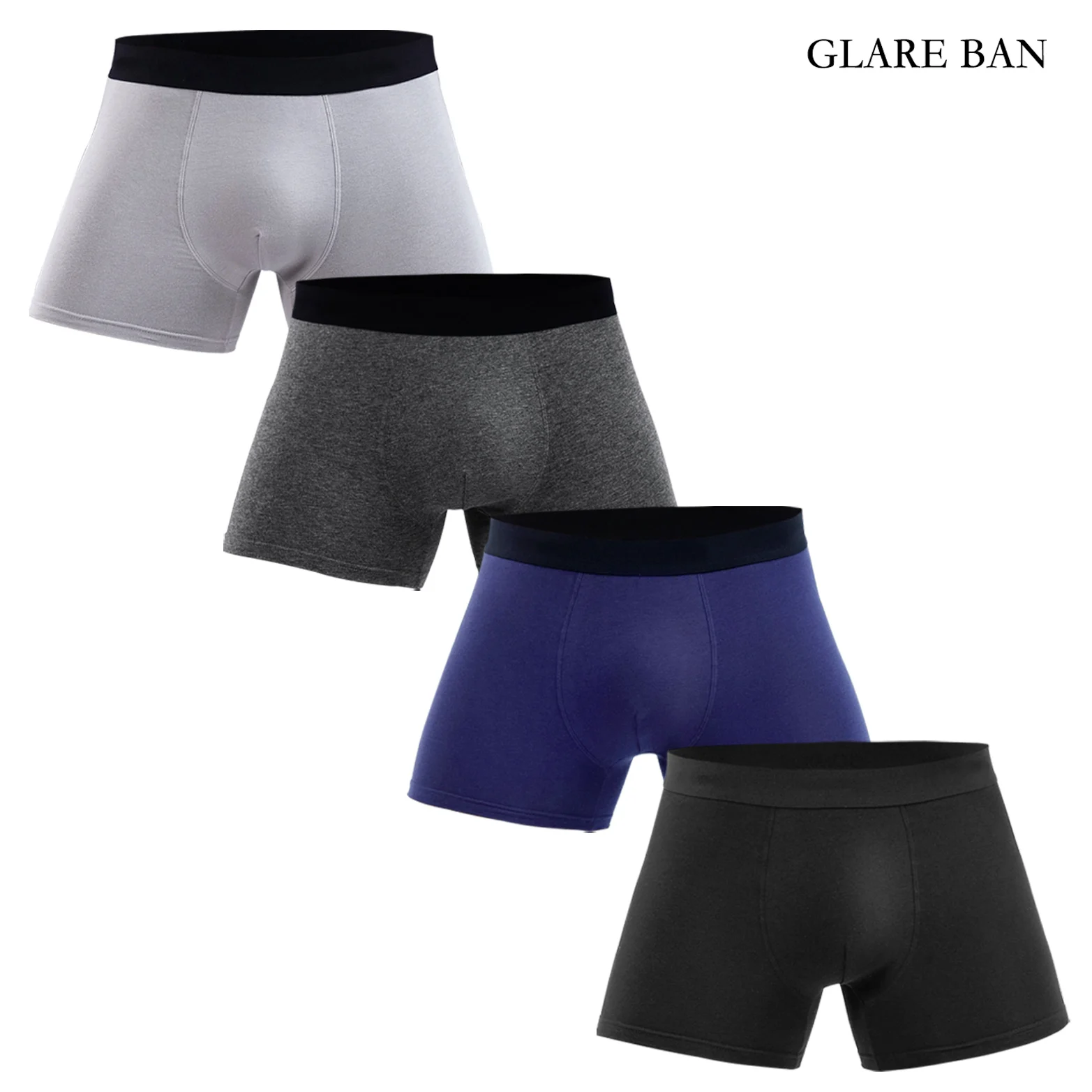 4pcs Pack White Slips Boxer Shorts for Men Underwear Polyester Panties Male Underpants Sexy Homme Boxershorts Box Calvin Brand