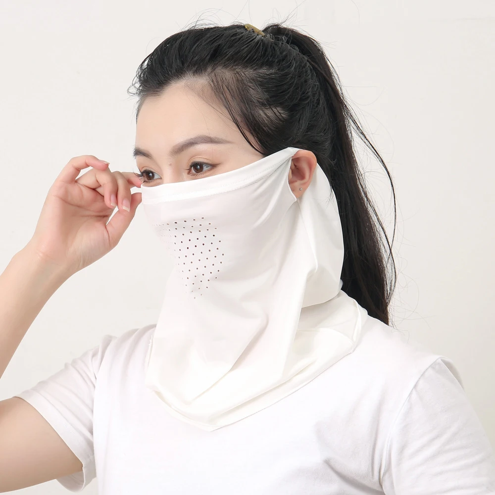 Fashion Summer Full Face Protection Mask Neck Cover For Unisex Anti-sunburn Ice Silk Face Mask Outdoor Sunscreen Cycling Mask