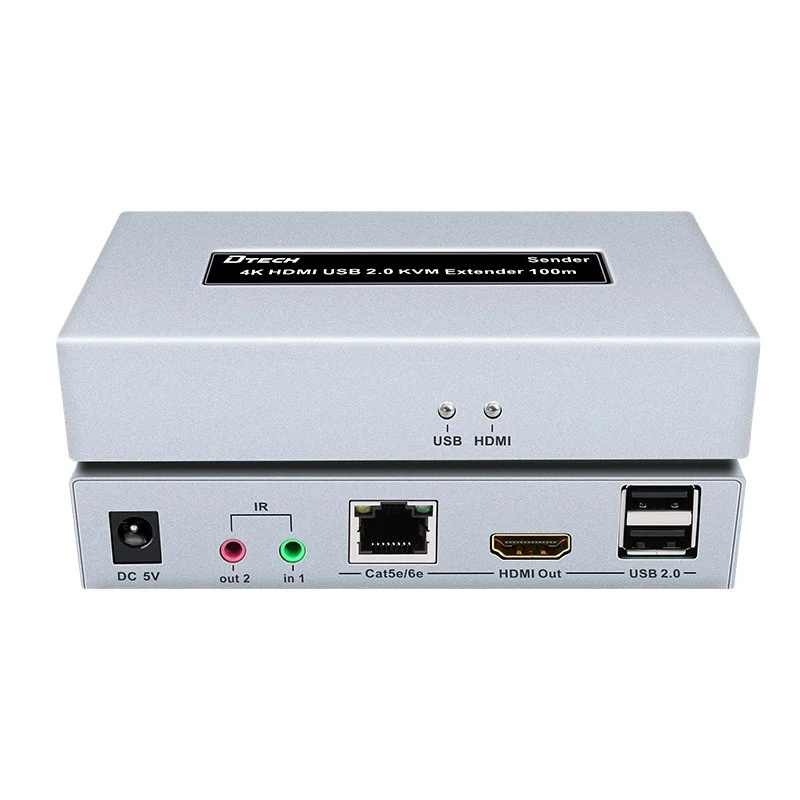 DTECH Producent USB2.0 Cat5e 4K hdmi Kvm Extender 100m hdmi Extenderb z wyjściem audio L/R