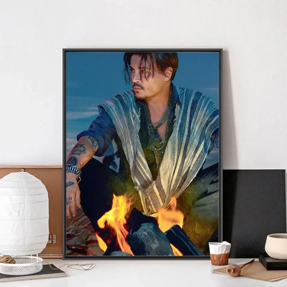 Actor Johnny Depp  Poster No Framed Poster Kraft Club Bar Paper Vintage Poster Wall Art Painting Bedroom Study Stickers