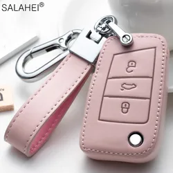 Leather Car Key Case Cover Bag For Volkswagen VW Golf 7 MK7 GTI For Skoda Octavia A5 Fabia A7 Seat Ibiza Leon FR 2 Aztec Altea