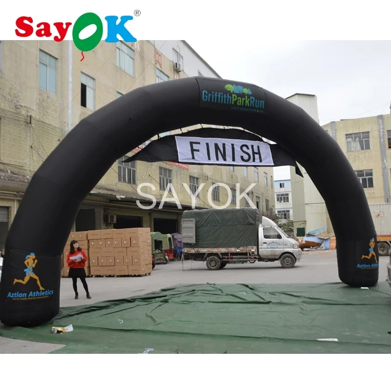 Sayok 9X5M Hoge Opblaasbare Boog Opblaasbare Boog Met Finish Banner Voor Activiteit Sport Promotie Tentoonstelling Decoratie