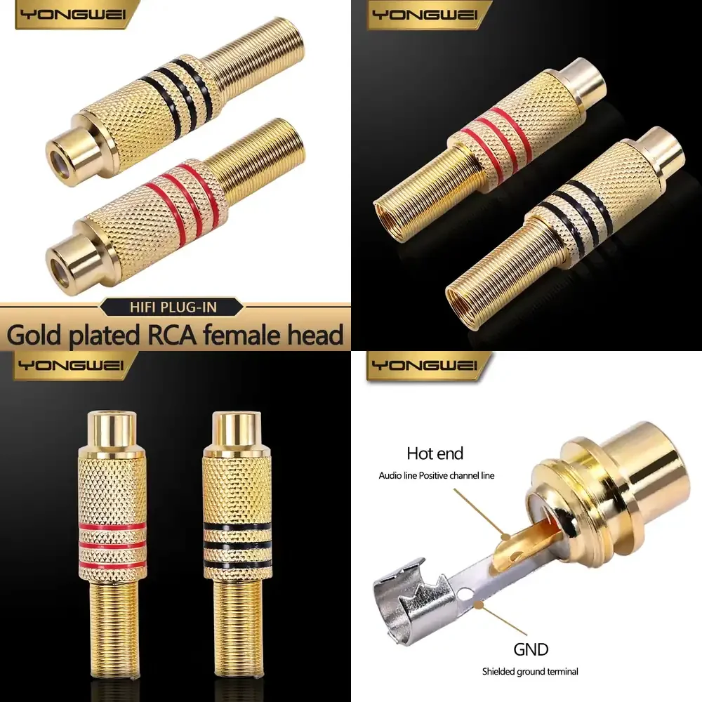

Позолоченный паяный RCA-адаптер YONGWEI (гнездо-штекер) для AV-кабелей аудио-видео и DIY-систем акустического оснащения