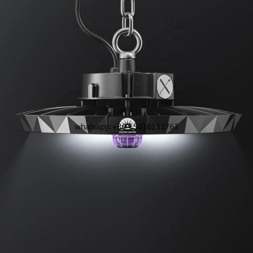 

2026 New Smart CCT UFO Led High Bay Light 340mm Ra70 5 Years Warranty IK08 High Bay Light with Zhaga Microwave Sensor